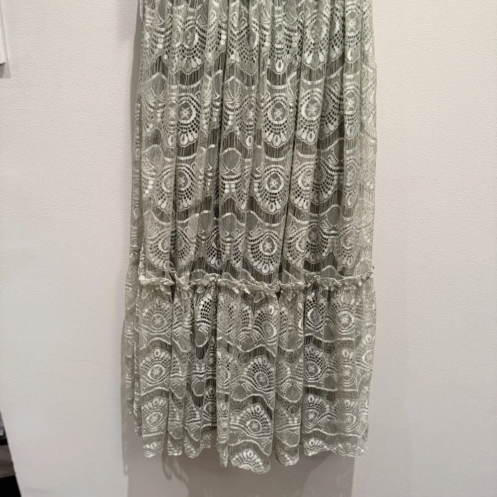 NWT- Mia Joy Size 8 Green Lace Kids Maxi Dress